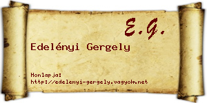 Edelényi Gergely névjegykártya